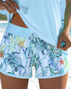 Barbara™ | Elegant Ocean Print Split Tankini