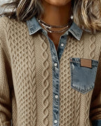 Meryam™ | Knitted Denim Sweater