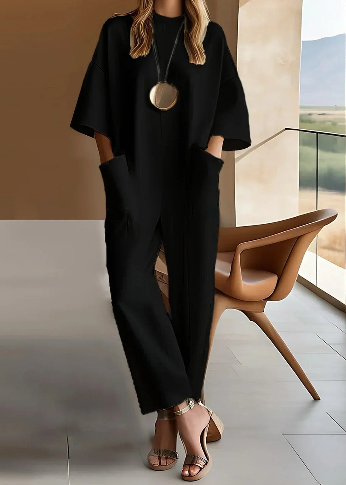 Elizina | Stylish Half Sleeve Loose Jumpsuit