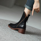 Laureen™ | Orthopedic Leather Zip-Up Ankle Boots